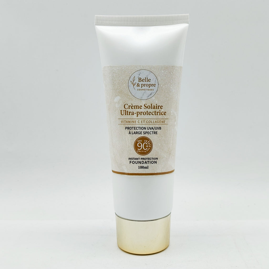 Crème Solaire Ultra-Protectrice SPF 90+
Vitamine C, Collagène & Acide Hyaluronique